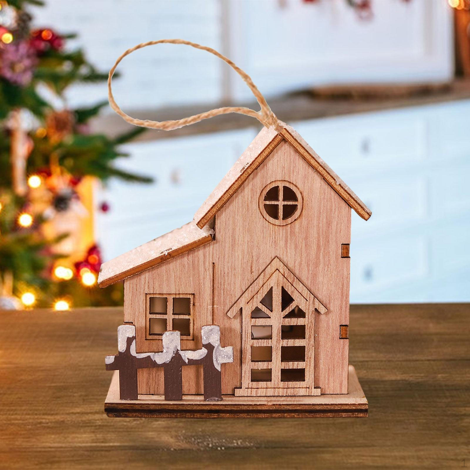 

Рождественский снежный домик, светящийся бревенчатый домик с теплым светом, подарок на день рождения, деревня Style C