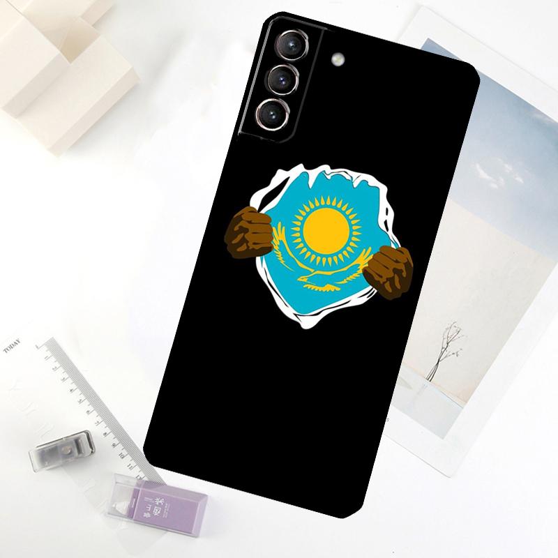 Kazakhstan flag Phone Case For Samsung Galaxy S24 FE S23 Ultra S21 S22 S25 S26 Ultra S10 Plus S20 FE Cover