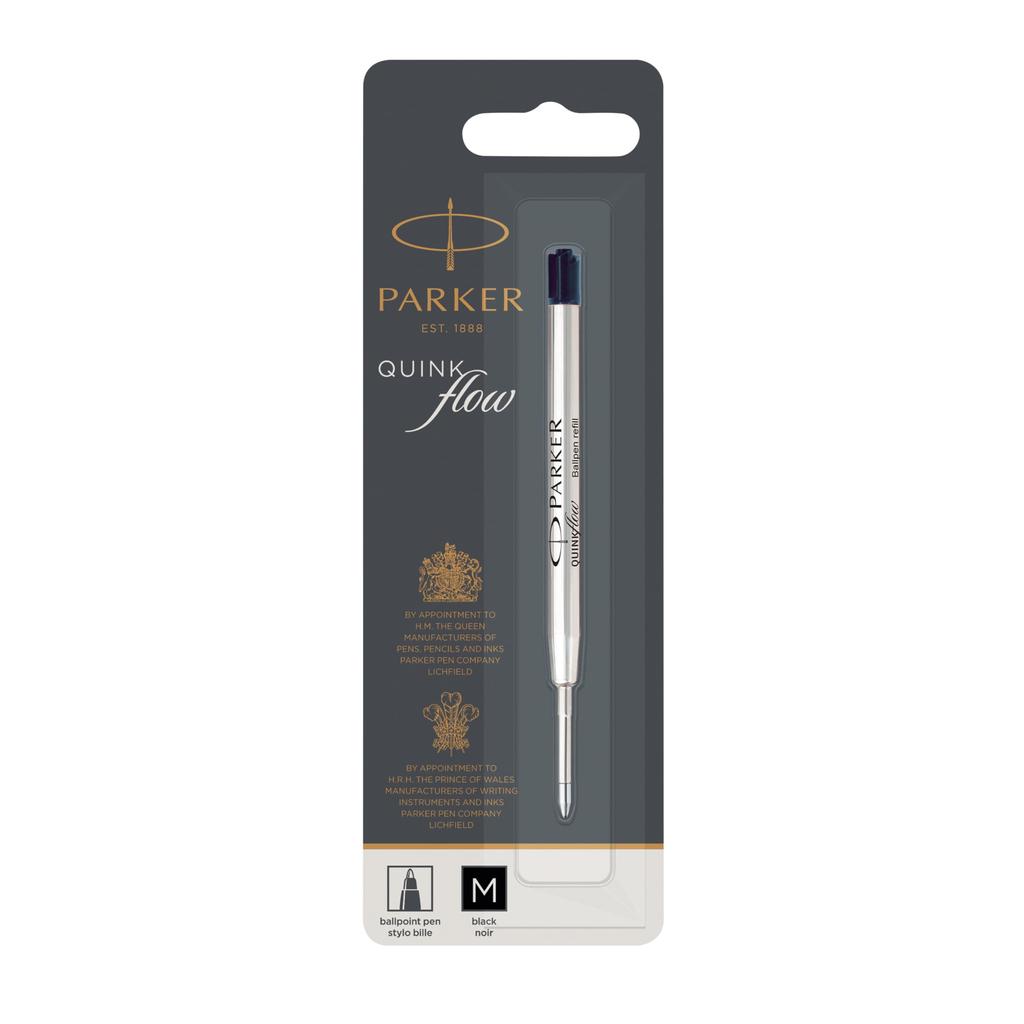 PARKER Quinkflow Ballpoint Pen Medium Point Genuine Imported 1950369 Refill, Black, 1pc, (1.0mm), Oil-based, Product,
