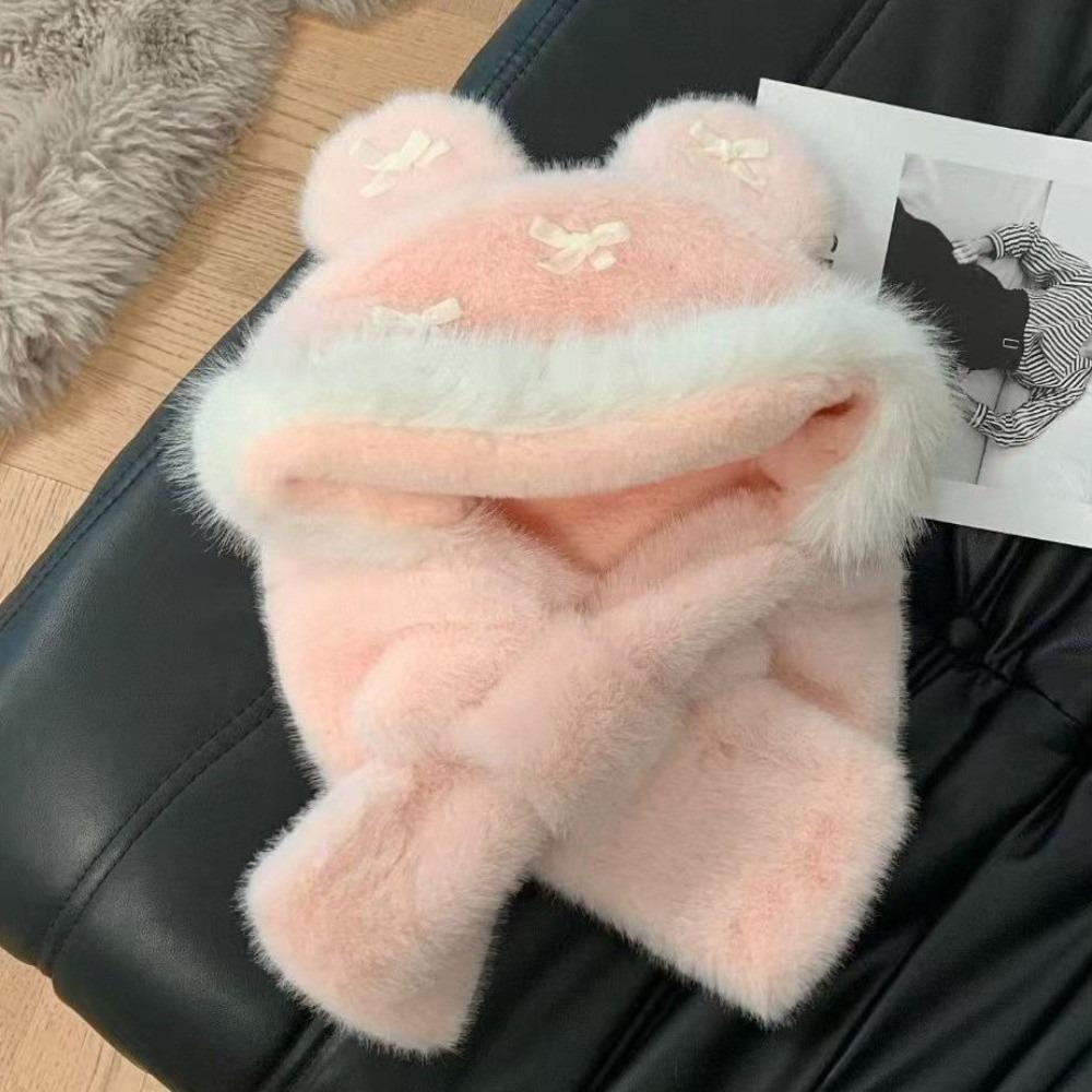 Ear Protection Bow Ear Protection Hat Thickened Lei Feng Cap Balaclava Hat  Female/Girls