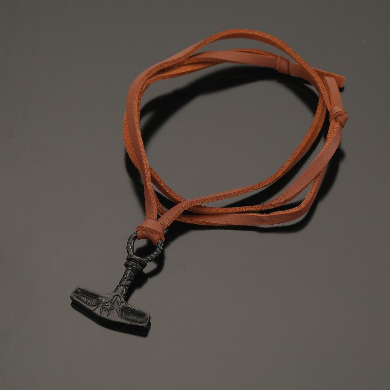 Vintage Viking Hammer Pendant Necklace for Men, Nordic Style Jewelry, Party Accessories