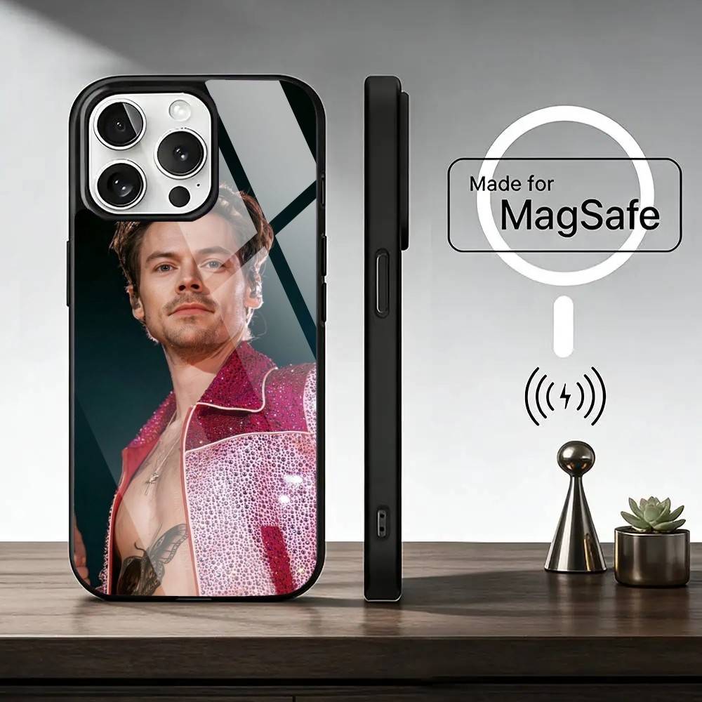 Singer Harry S-Styles Phone Case For iPhone17,16,15,14,13,12,11 Plus,Pro Magnetic with Magsafe Wireless Charging
