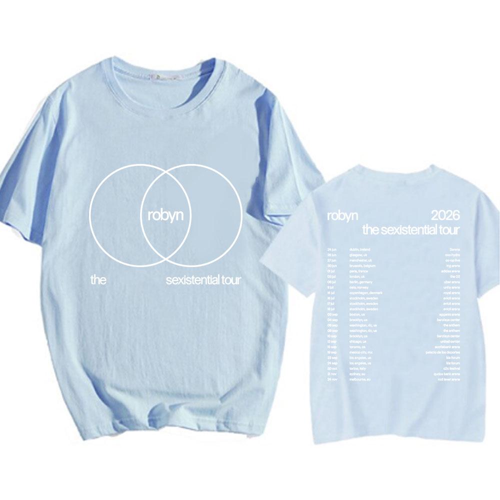 Robyn The Sexistential Tour 2026 T-shirt Summer Short Sleeve Cotton Male Tshirts O-neck Fashion Loose Men//Women Tee Print Merch