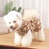 Leopard Dog Dress Coat Winter Fleece Pullover Sweatshirt Pet Clothes Sleeveless Vest Hoodies Puppy Skirt For Small Dogs Chiwawa 5