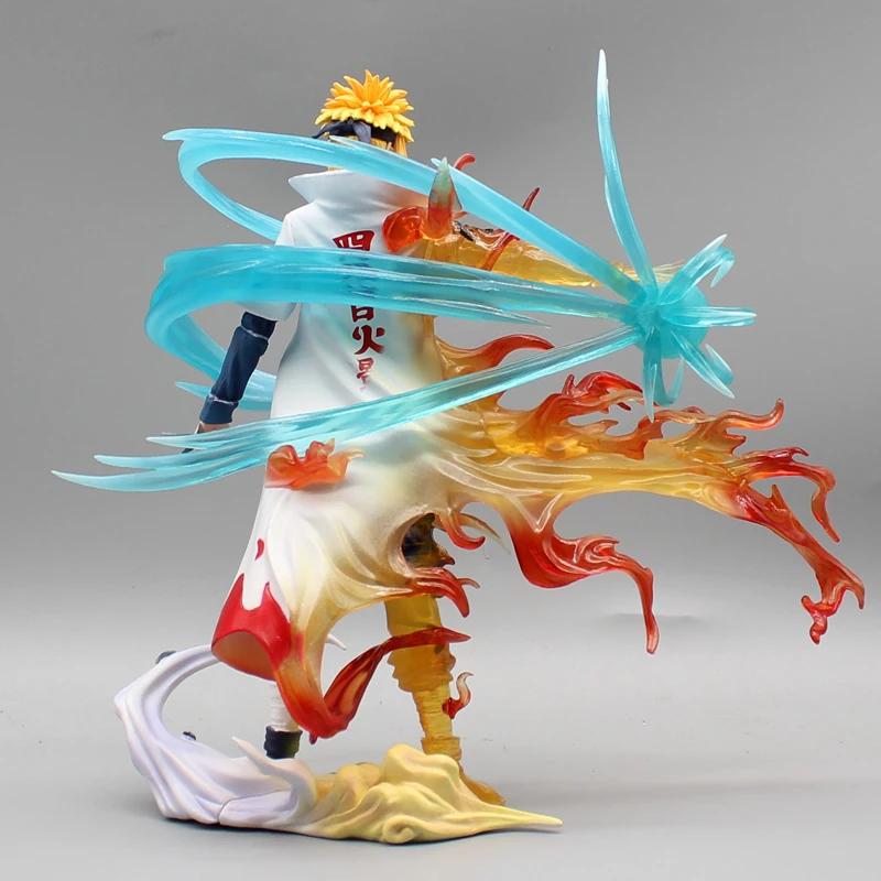 Figuras de Naruto de 26 cm Namikaze Minato Figuras de Anime Estatua Gk Pvc Figura de Acción Rasengan Decoración de Escritorio Modelo Juguetes para Niños Regalo