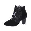 Lace Mesh High Heel Cool Boots Women's Large Size Fashion Round Head Thick Heel Sandals