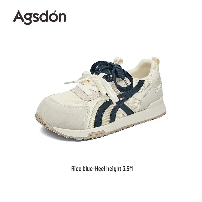 Augusdon 2025 Women's Retro White Ballet Sneakers
