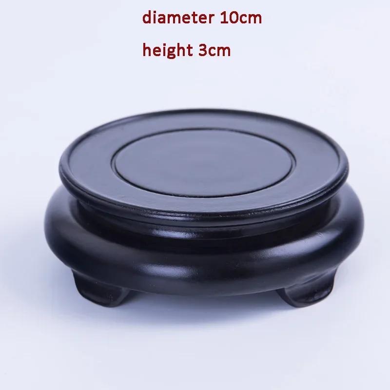 

Matte Black Rotating Wooden Bas Crafts Display Pedestal Mini Model Sculpture Decoration Rack Flower Pot Plant Display Pedestal
