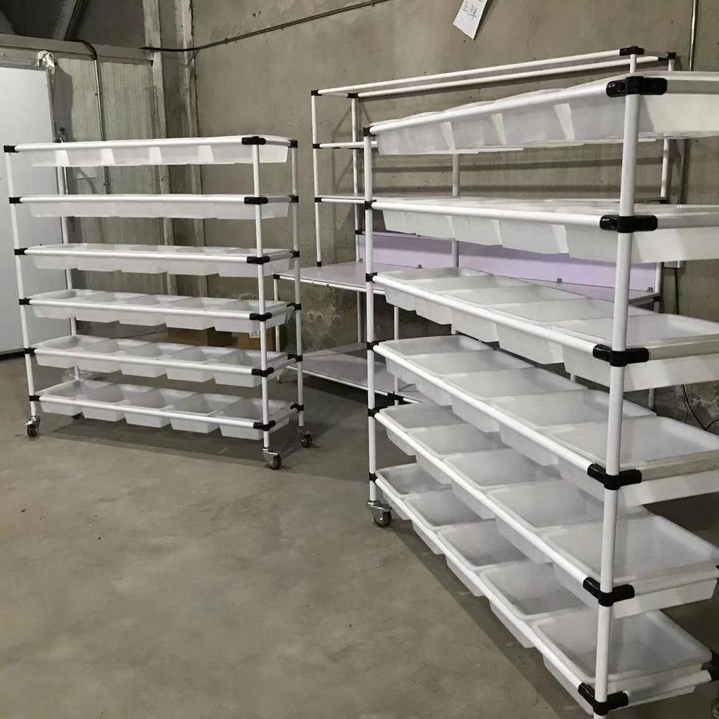 Mobile Lean Tube Cart with Wheels - Compact Flow Rack Trolley