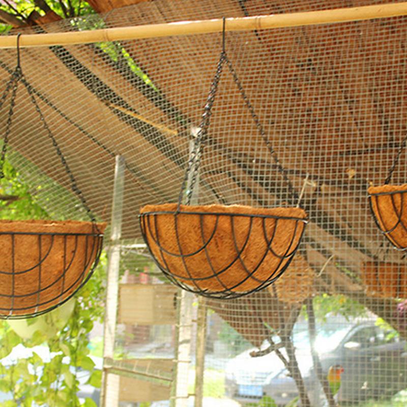 Hanging Planter Basket Metal Wire Plant Holder with Coconut for Porch Pot Hanger Garden Indoor Outdoor Plant Flower Pot Decor