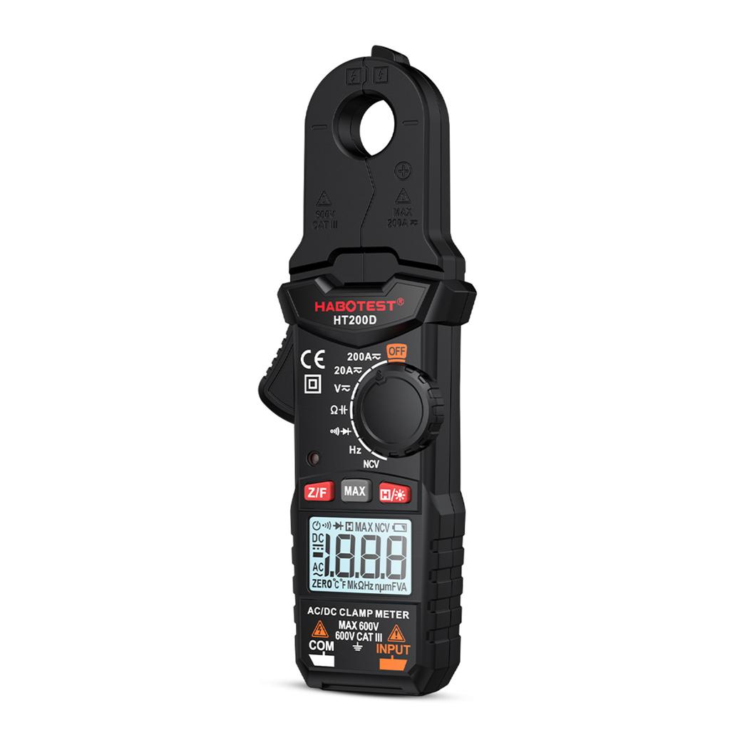 HABOTEST HT200D Digital Clamp Meter 2000 Counts True RMS NCV 600V Voltage 200A DCAC Current