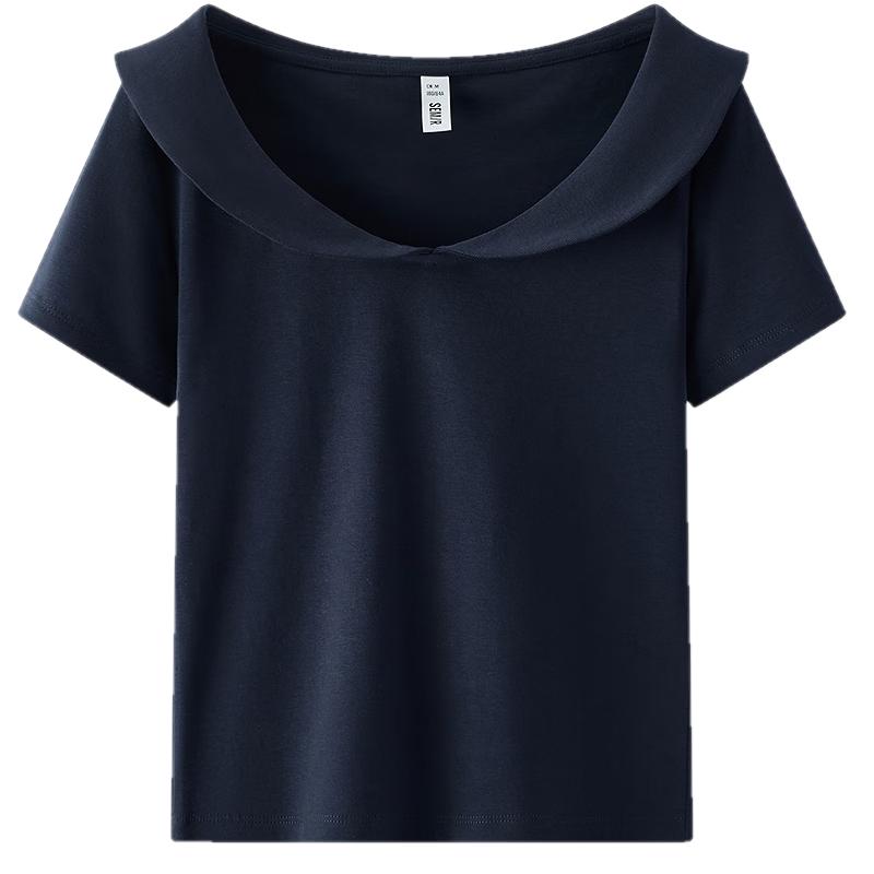Semir Women's Doll Collar Slim Fit Short Sleeve Polo Shirt