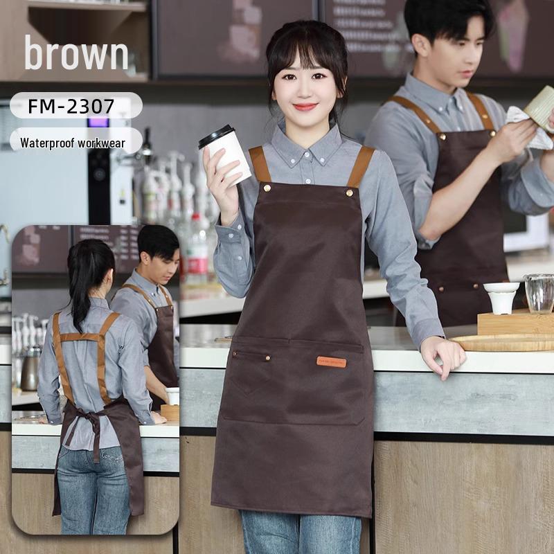 Custom Logo Waterproof Oil-Proof Apron with Adjustable Strap for Winery, Gift, or Catering Use