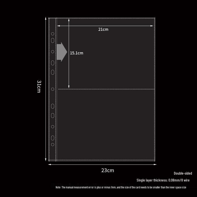 A4/A5 HD Transparent 4-Pocket Refill Pages for Star Cards - Thickened Inserts for 3-Inch Photo Card Albums