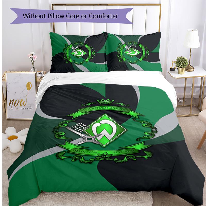 Set Lenzuola 3 Pezzi Stampato Werder Bremen, Comodo Set Copripiumino per Camera da Letto Amico della Pelle