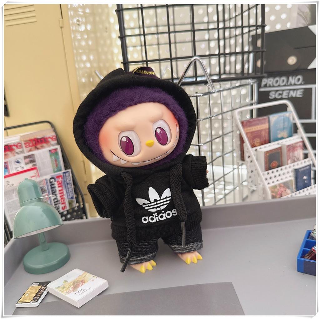 15/17cm Labubu V1 V2 Doll Clothing Fashion Hoodie and Pants Set Korean Idol Trendy DIY Doll Clothing Accessories Toy Gift