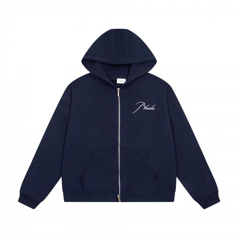 RHUDE Sweat à capuche en coton épais à imprimé graphique pour homme Décontracté Coupe ample Streetwear Jeune