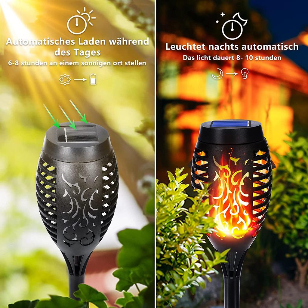 1/2/4/6/8/10Pcs Solar Flame Torch Lights Flickering Light Waterproof Garden Decoration Outdoor Lawn Path Yard Patio Floor Lamps