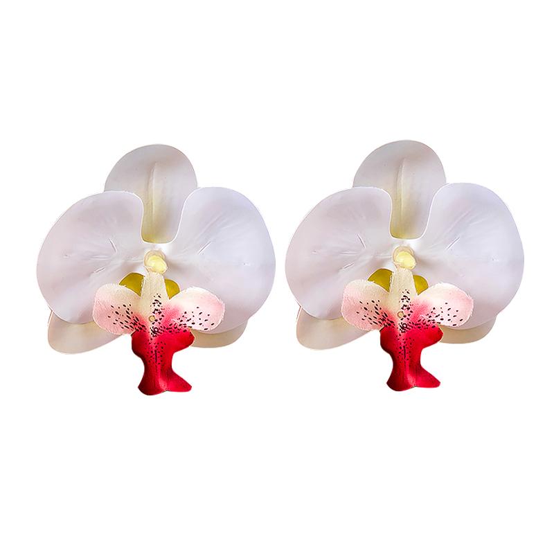 2PCS Three-Dimensional Flower Gifts Jewelry Natural Simulated Flower Party Wear Flower Shape Accessories Earrings Fashion 9cm