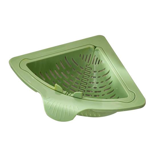 3Pcs Sink Corner Drain Baskets Magnetic Triangular Filter with Rotatable Drain Base Kitchen Sink Food Waste Catcher Drain Baskets