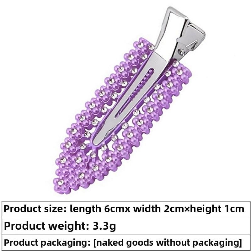 Geometric Metal Hair Side Clip Seamless Women Hairpins Plastic Rhinestone Leaf Hair Clips Solid Romantic Party Hair Decorations