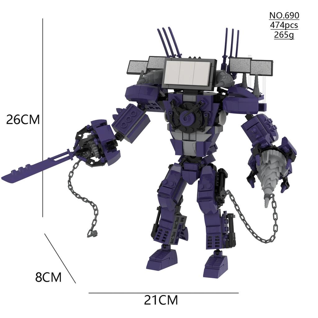 Skibidi Toilet Building Blocks Zombie Skibidi Toilet Logo The Audio Man And Camera Titan Man Building Block DIY Bricks Toys