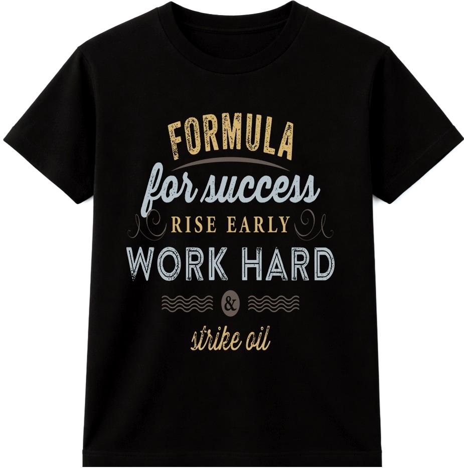 Motivational Quote T Shirt Formula For Success Rise Early Work Hard Hustle Tee XL