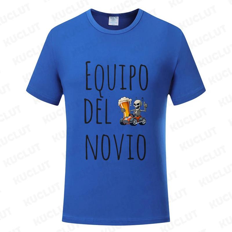 

Spanish Men s Bachelor Party T-shirt Evg Team Groom Best Man Tops Single Farewell Party Tshirt Wedding Beer Skeleton Tees Shirt 4XL