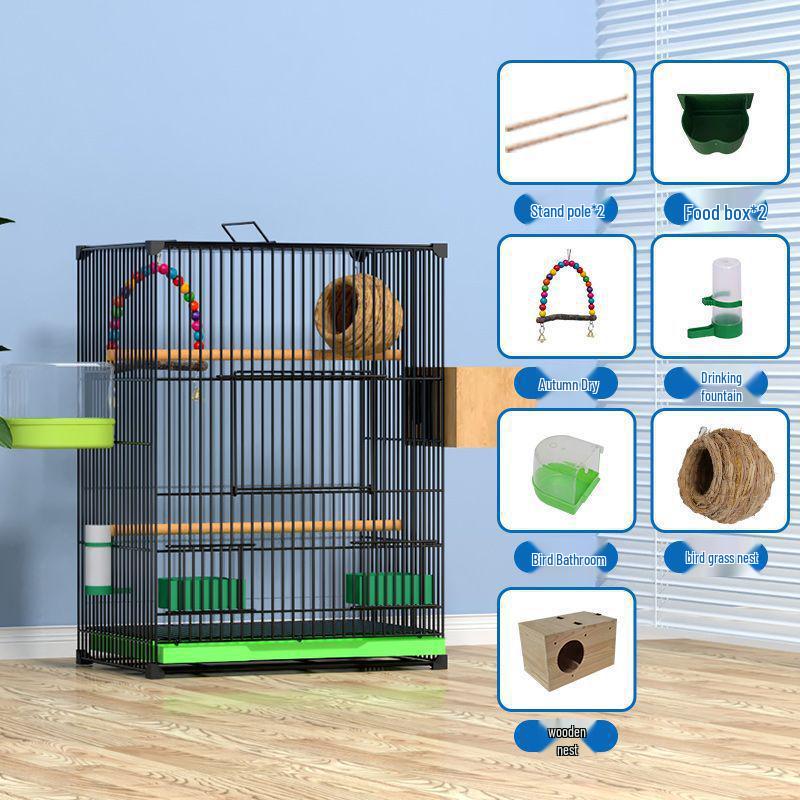 

Посилена велика клітка для великих птахів, таких як какатіли та піони, з гніздовою коробкою 60cm H, 42x31cm, no wheels, Package 8 білий