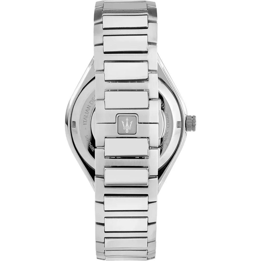 Maserati Stile Stainless Steel Blue Skeleton Dial Automatic R8823142004 100M Men's Watch