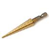 Baota Drill Bit 3-piece Set Hexagonal Handle Straight Slot Metric Titanium Plated Drilling Reamer Step Drill 3-piece Set Step Drill