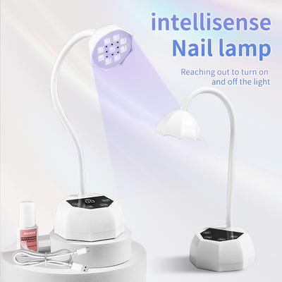 Mini UV LED Nail Lamp Rechargeable Nail Dryer Auto Sensing Touch Control Fast Drying Nail Light 360° Bendable Desktop Nail Lamp