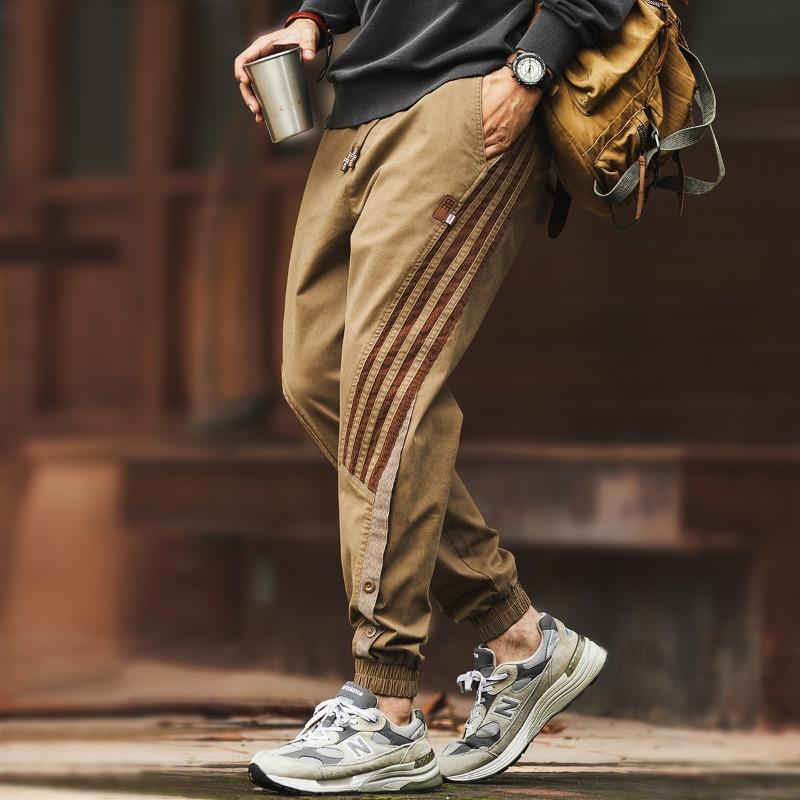 

Осень и зима высококлассные полосатые контрастные леггинсы мужские осенние брюки карго мужские XXXXL