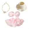 Girl Doll Clothes Bow Headdress Decor Tulle Dress Set for Dolls Age 57 810 Style A