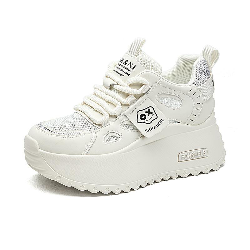 Comfy Breathable Hidden Heel Block Flats Skate Board Platform Wedge Sneakers Vulcanized Chunky Shoes