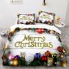 Christmas Duvet Cover Set King Queen Full Size Snowflake Gold Deer Pattern Holiday Bedding Set Polyester Comforter Cover for Kid