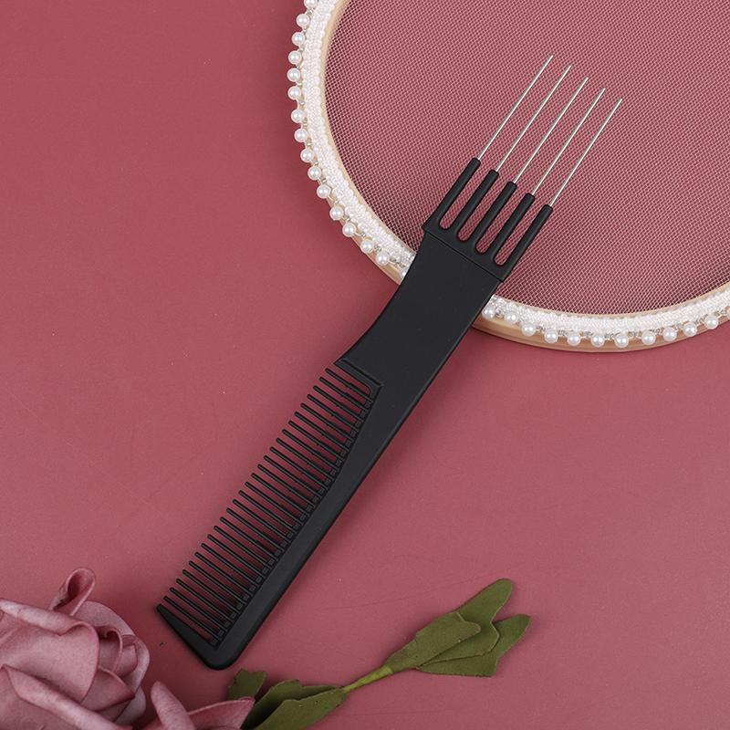 1×Barber Salon Double Sided Tooth Hair Comb Steel Needle Tail Comb Hairdressing