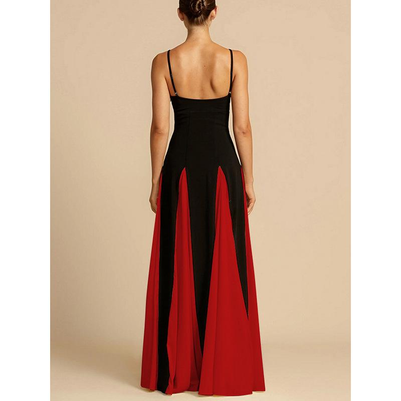 Elegantní módní trendy noční klub off-the-rameno šití velké sukně šňůrky šaty pro ženy večerní šaty