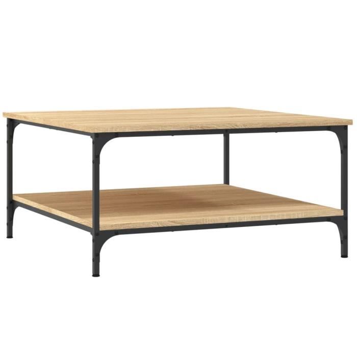 VidaXL Table basse chêne sonoma 80x80x40 cm bois d'ingénierie 832839
