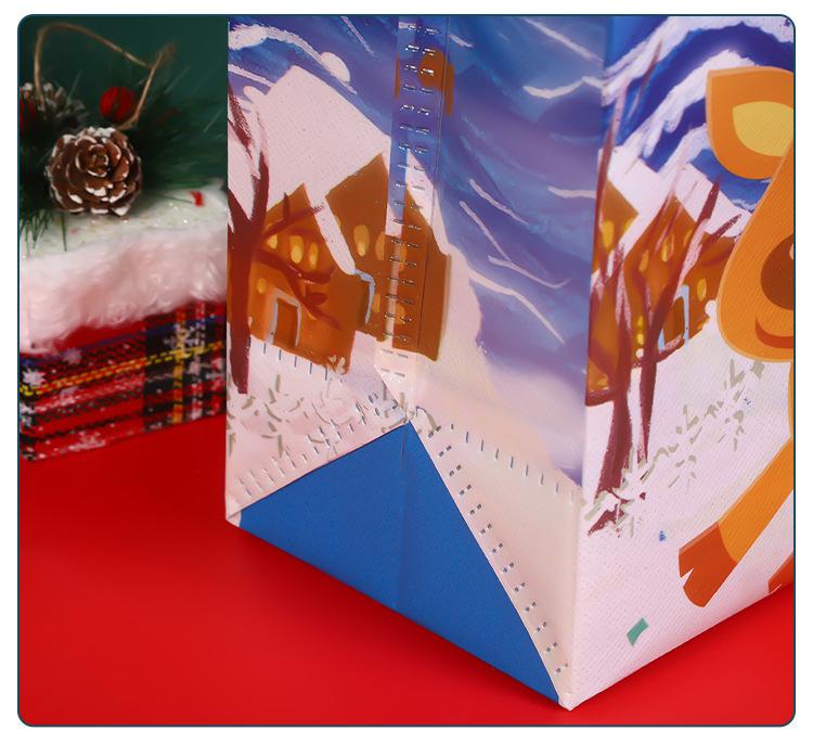 StoBag Christmas Festive Reusable Shopping Bags Colorful Holiday Tote for Gift Wrapping Party Favor Seasonal Retail Packaging