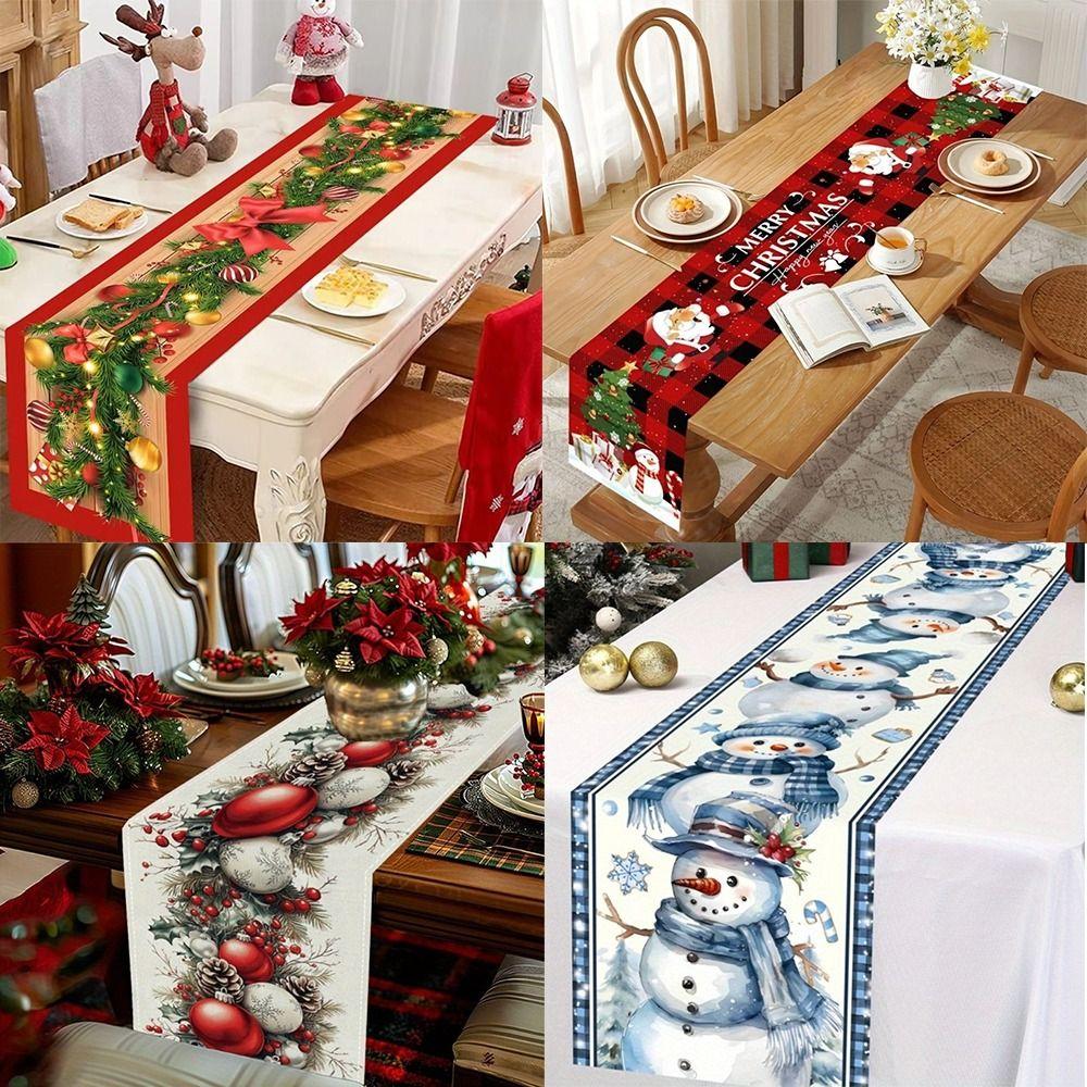 Xmas Party Christmas Table Runner New Year Christmas Tablecloth New Table Cover  Party Ornament