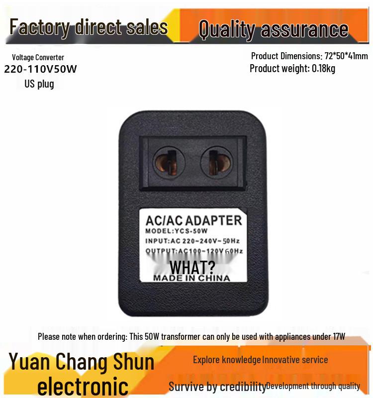

Pure Copper Voltage Converter 220-110V (50W-300W) for US/Japan Appliances