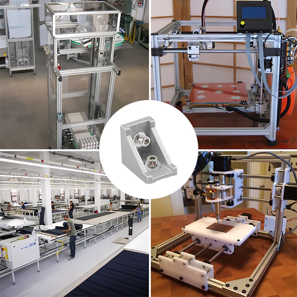 KDSSYFT 2020 Series Aluminum Profile Connector Corner Brackets Hex Socket Cap Screws M5 Nuts M5 Flat Washers Aluminum Profile Accessories for 6mm