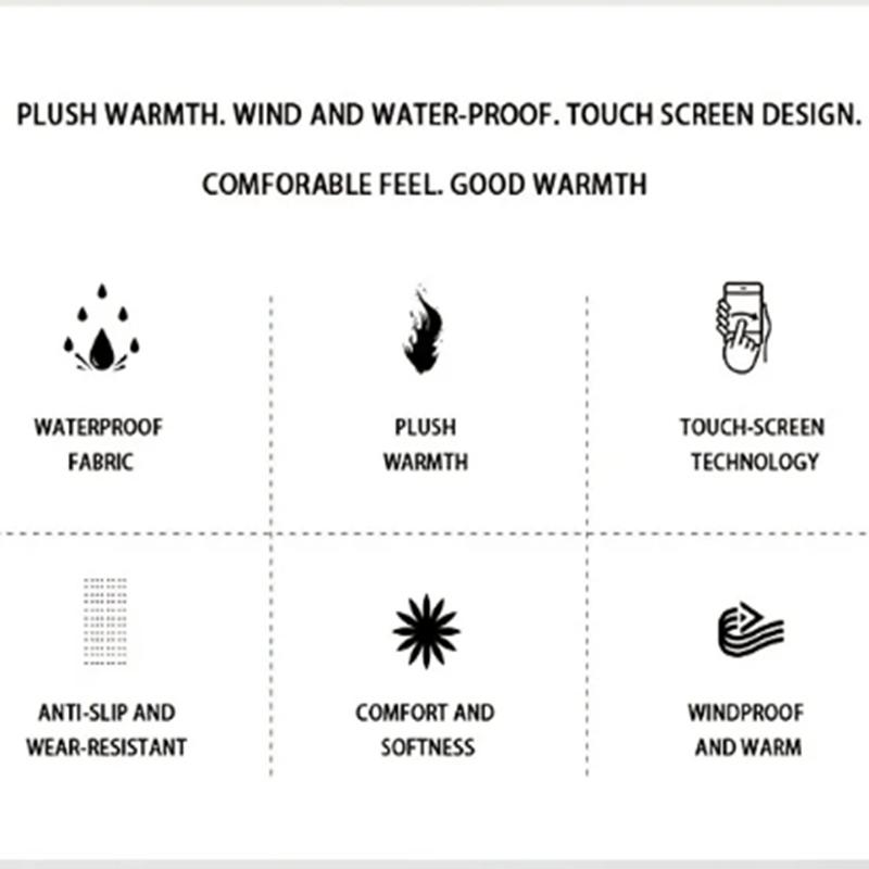Winter Gloves For Men Women Touchscreen Warm Outdoor Cycling Driving Motorcycle Cold Gloves Windproof Non Slip Gloves