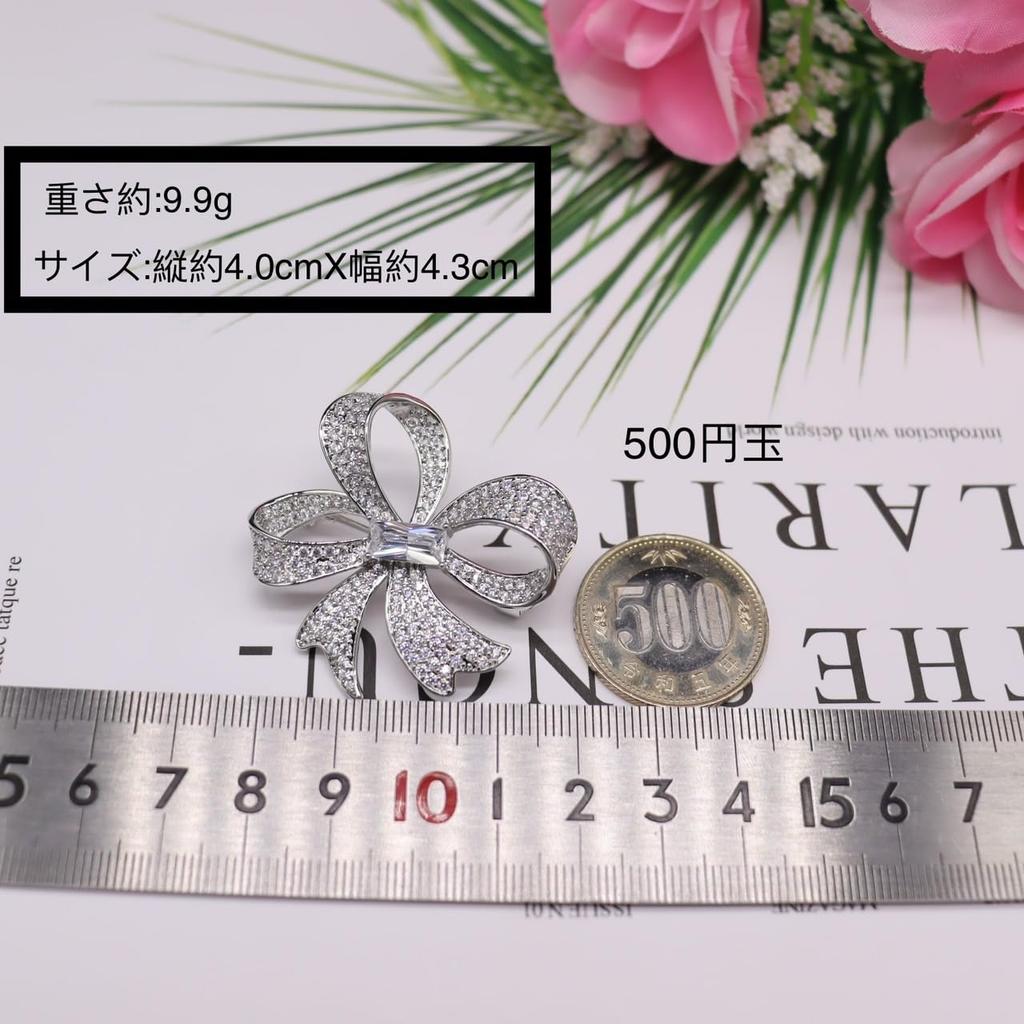 Zircon Ribbon Flower Brooch Crystal Flower Corsage Sparkling Diamond Flower Chest Decoration Gift for Mothers Such As Entrance Ceremonial Ceremonies,