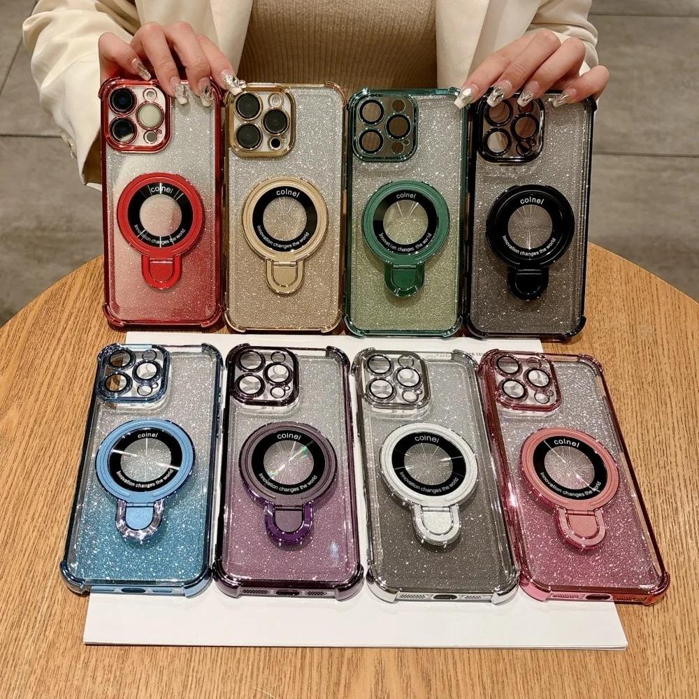 Luxury Magnetic Glitter Phone Case For Xiaomi 14T 13T 12T Pro 14 15 Ultra 11 Lite 5G NE 15 12S 12X Bracket Protective Cover