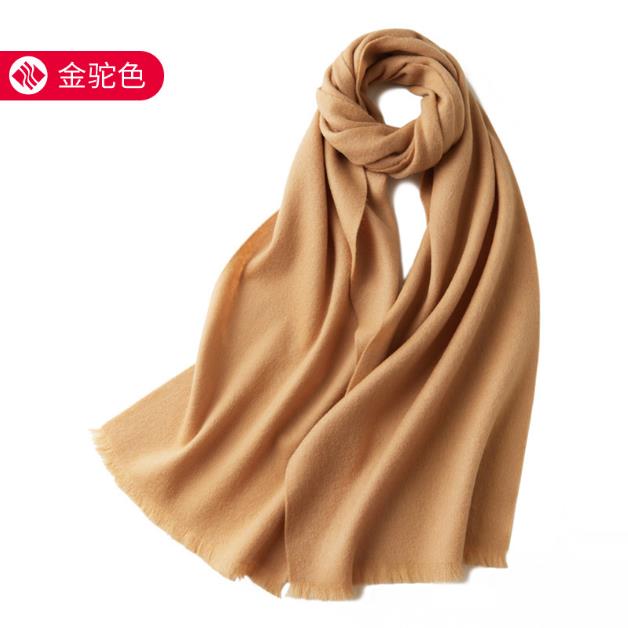 100% pure wool scarf Women's wild classic pure color new autumn and winter couples warm long short ear cashmere scarf