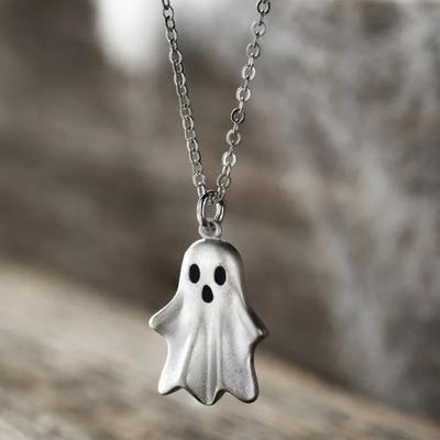 Retro Halloween Ghost Necklace Jewelry Necklace for Women Perfect Christmas Jewelry Gift Anniversary Gift for A Loved One Luxury