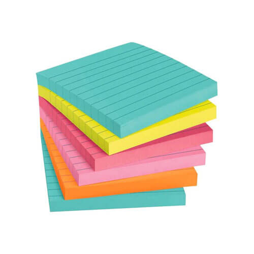 Post-It Lined Super Sticky Notes 6pk (Miami)