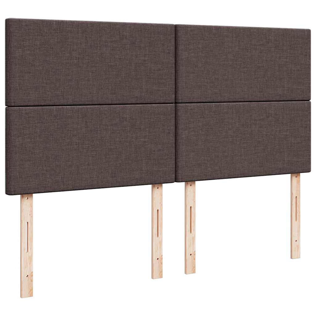 Box Spring Bed with Mattress Dark Brown 200 X 200 Cm Fabric